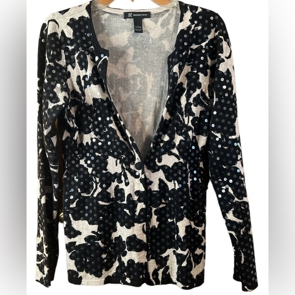 INC International Concepts Sequin Long Sleeve One Button Cardigan Cinched waist - Picture 1 of 6